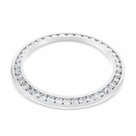 DIAMOND BEZEL FOR ROLEX YACHTMASTER, THUNDERBIRD, TURN O GRAPH 3CT WHITE GOLD