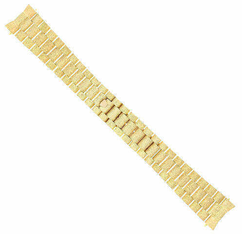 MENS 18K ALL GOLD WATCH BAND FOR ROLEX 36MM DAY -DATE PRESIDENT ALL BARK