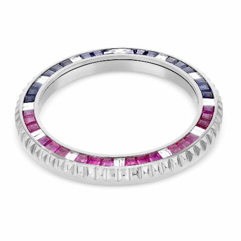 4.50CT TW DIAMOND/RUBY/SAPPHIRE BEZEL FOR ROLEX SUBMARINER, GMT MASTER SS